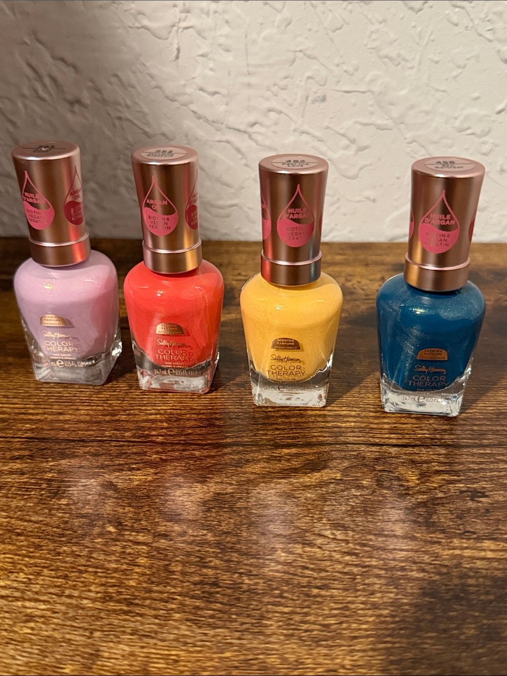 Sally Hansen Color Therapy Nail Polish Set - Pink, Red, Yellow, Blue